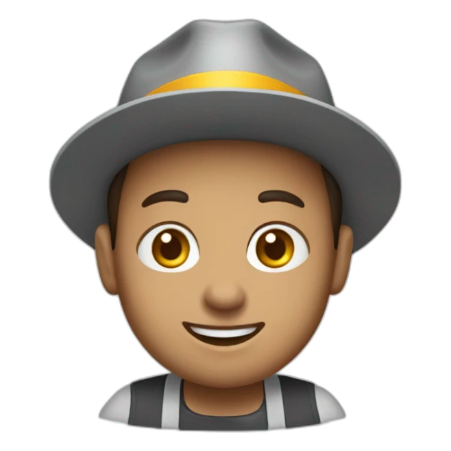 McDonald’s employee with grey hat and apron sticker