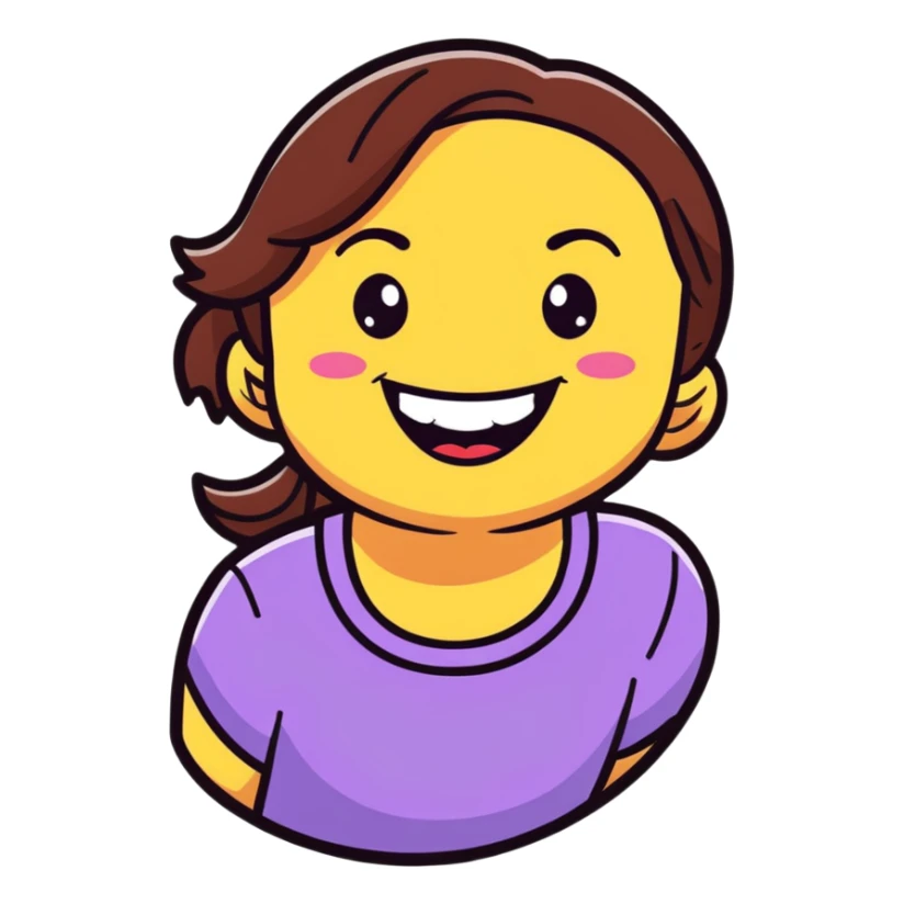 beautiful girl with bright smile laughing sticker