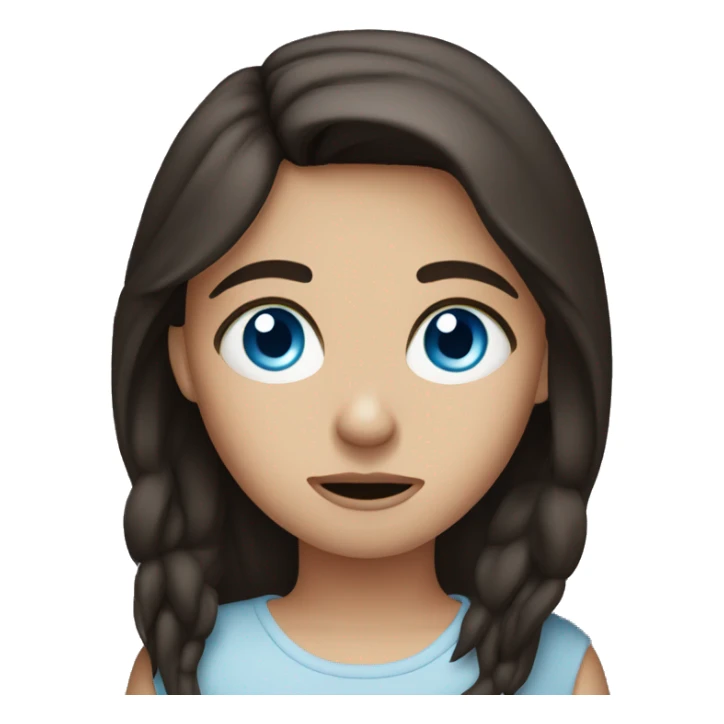 Worried brunette with blue eyes sticker