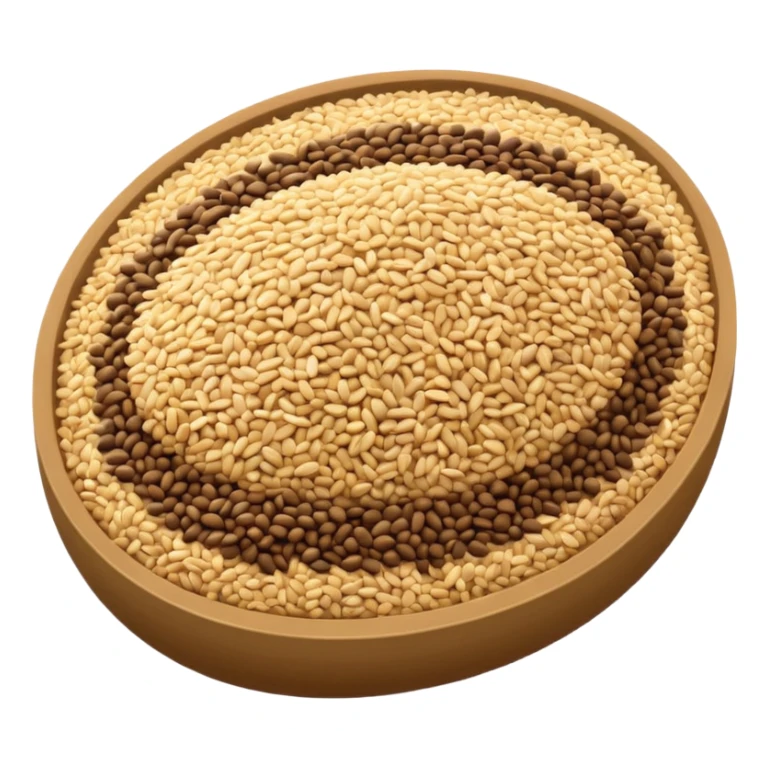 a bunch of sesame seeds, without a bowl sticker