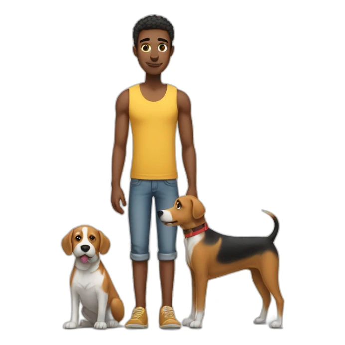 big skinny man with a dog sticker