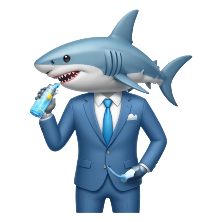 draw a vacuum sealed shark wearing a suit sticker