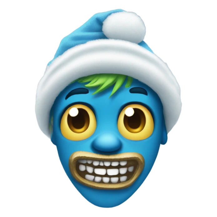 Make a blue grinch with big gangster chains on and a ski mask ready for knee surgery sticker