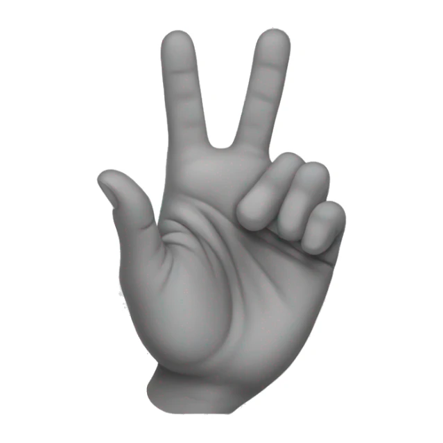hand with 5 fingers flat to side like a wing sticker