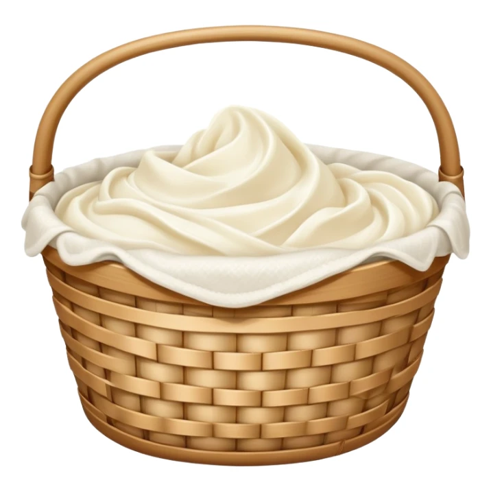 A basket of cream  laundry sticker