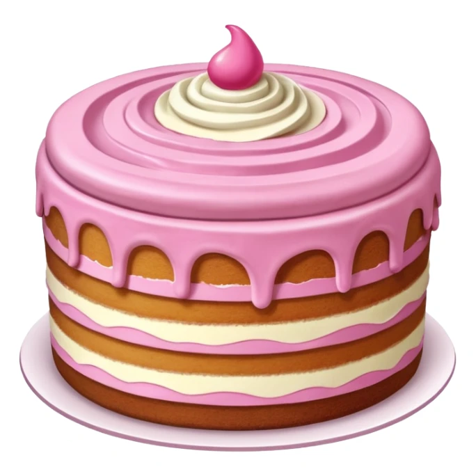 whole tiramisù cake topped with pink cream sticker