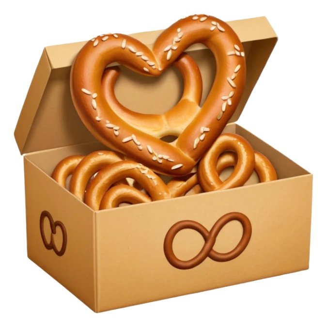 Pretzel on food paper box sticker