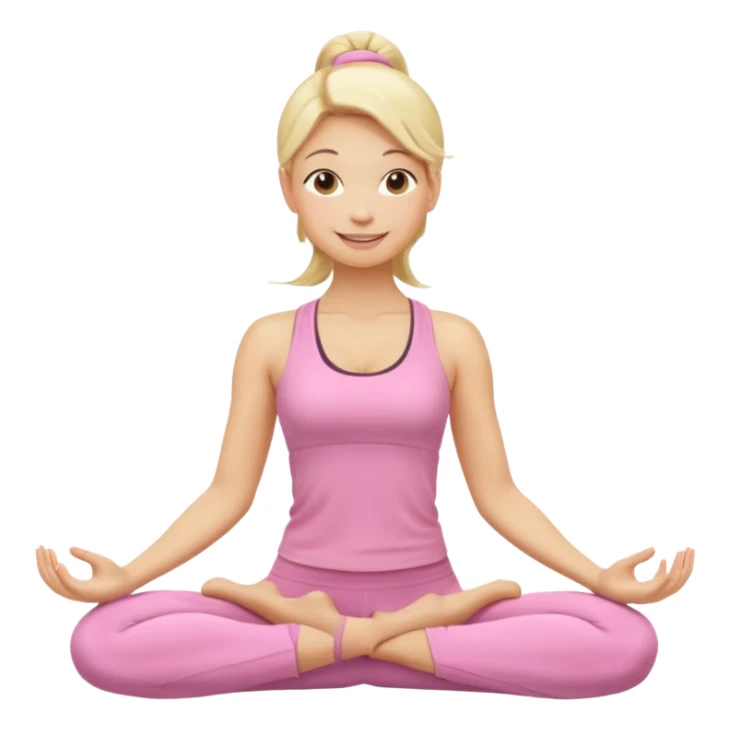 blonde yoga girl light pink clothes n sticker