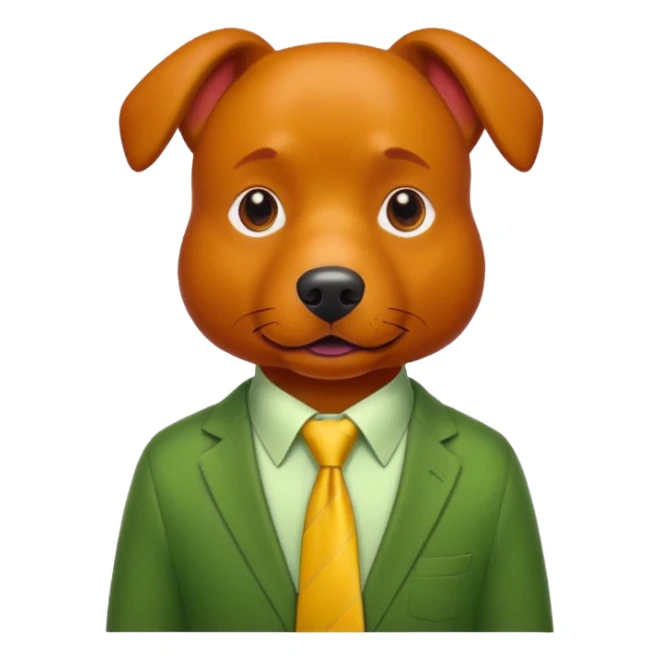 red dog with yellow tie,green shirt sticker