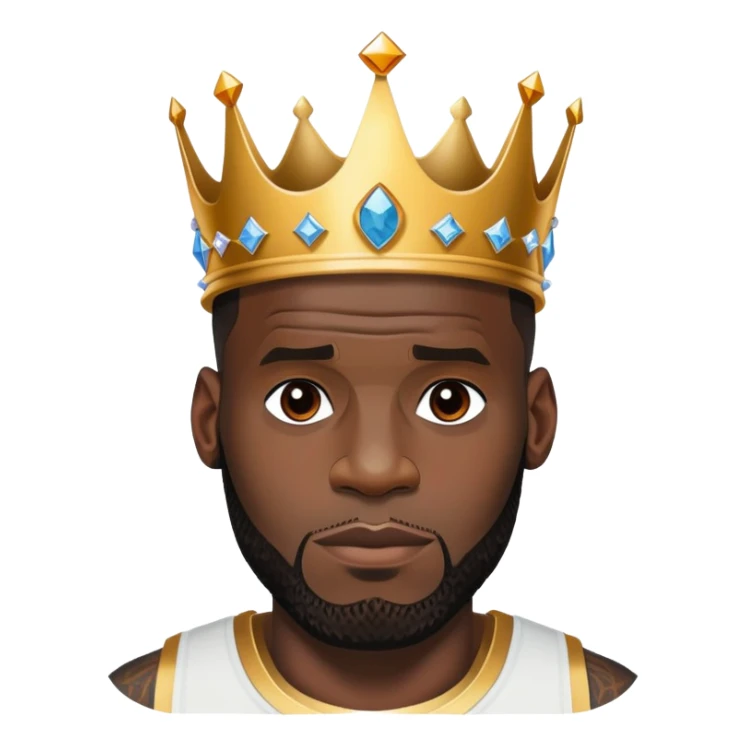 LeBron James with his signature crown sticker