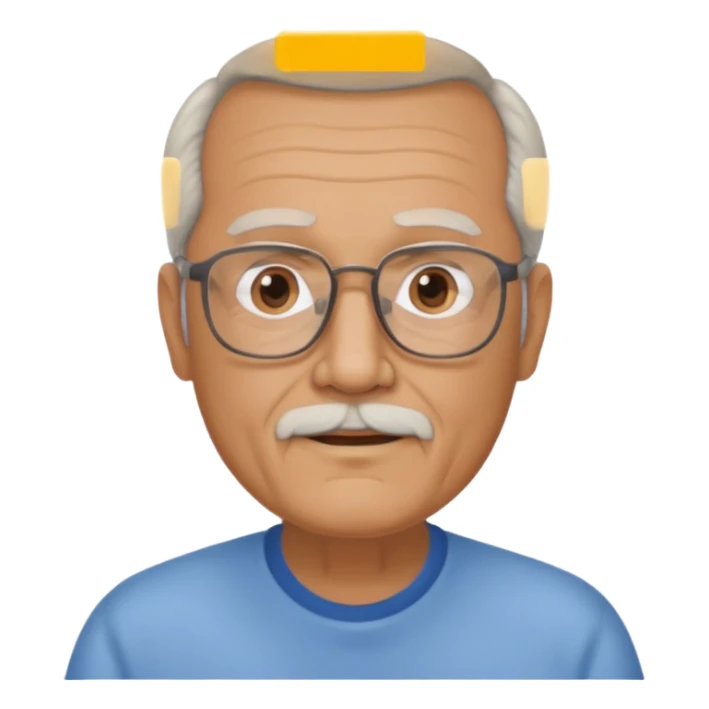 70 year old man with goatee and thin hairline sticker