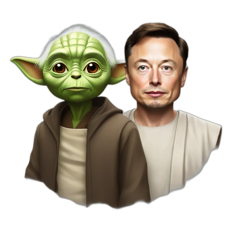 Elon musk and yoda sticker
