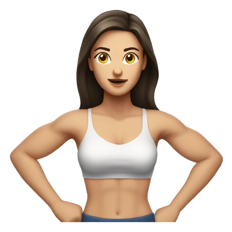 Woman large Back muscles, Caucasian woman, brunette sticker