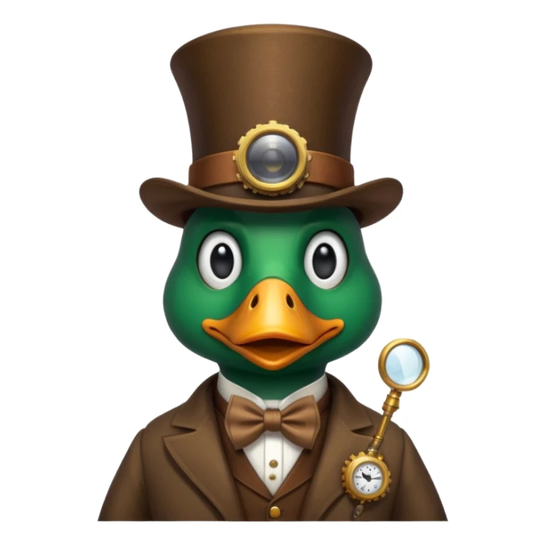 Create a steampunk mallard that has  a monocle glasses
 sticker