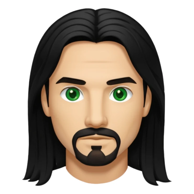 Kevin Richardson with black long hair, green eyes sticker