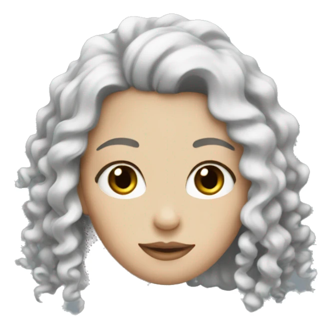 White girl with curly black hair  sticker