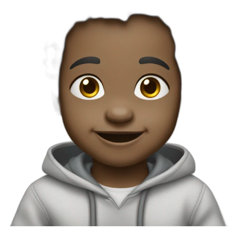 Infant baby boy smiling grey skin toons sticker