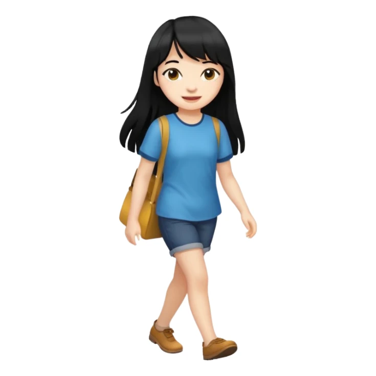 fringe black color long hair girl walking


 sticker