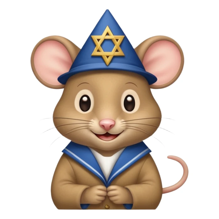 A jewish mouse wearing a star of david sticker