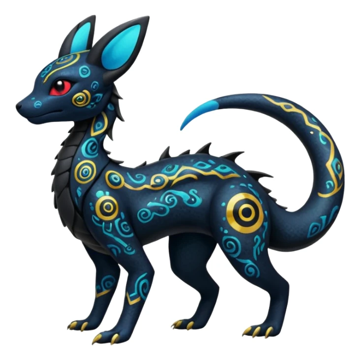Nebulae Salandit-Umbreon-Fakémon-hybrid-creature (full body)  sticker