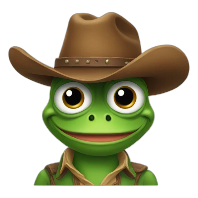 Portrait of Cowboy Pepe The Frog smiling sticker