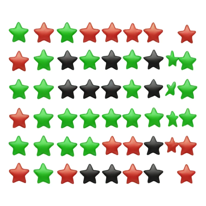 creat me emojie for flag like: green, three red starts and black sticker