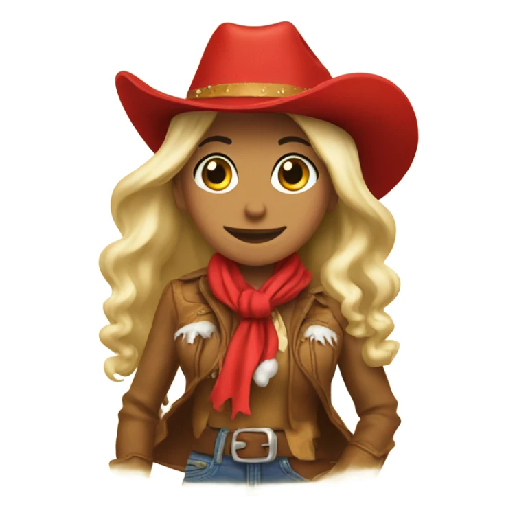 Red cowgirl Christmas  sticker