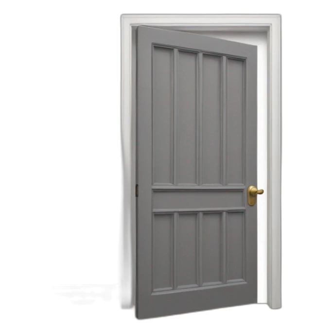 one open door wood color gray style perpective sticker