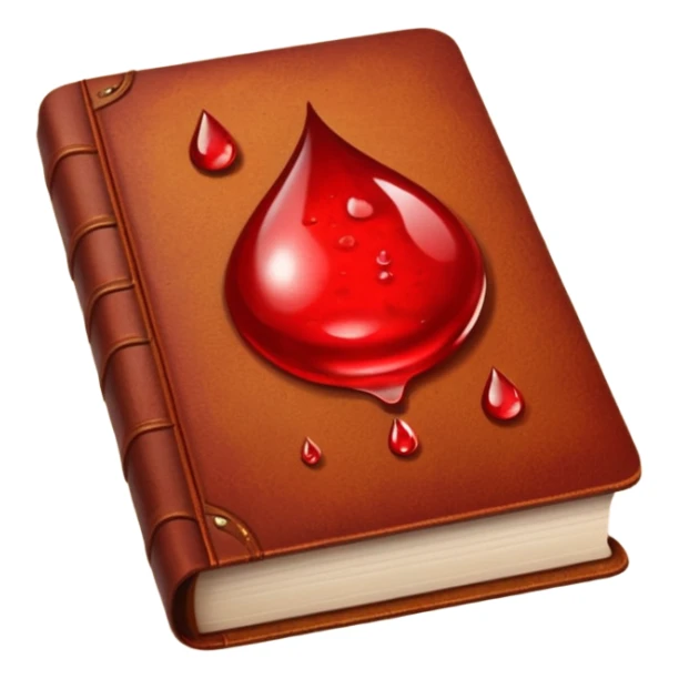 Brown book with blood droplets  sticker