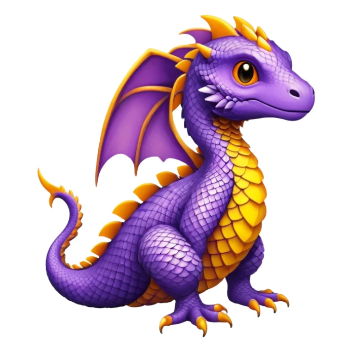 Purple and yellow and orange Fakémon-creature sticker