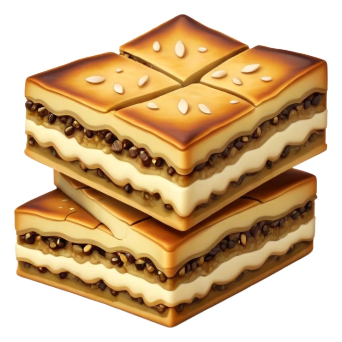 Martabak Cinematic Realistic Martabak Dish Emoji, depicted as a single, square slice of sweet, thick martabak with a rich, indulgent filling, rendered with detailed textures and vibrant, appetizing lighting. sticker