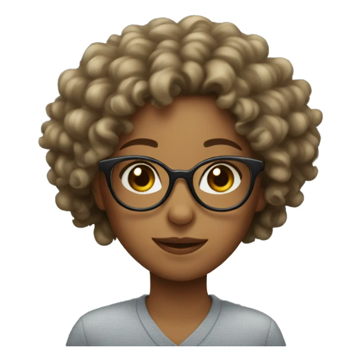 Girl with curly hair  with big glasses  sticker