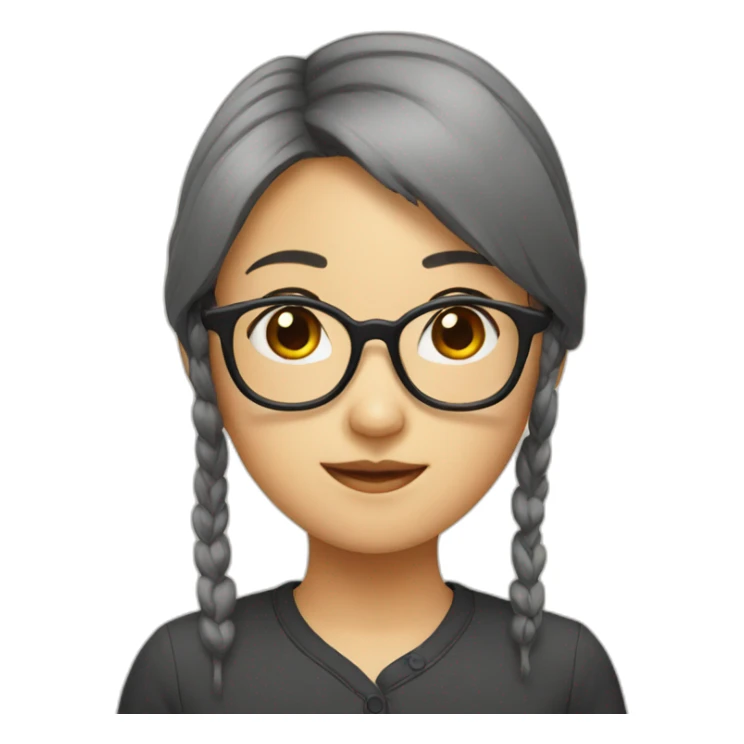 Asian girl with glasses sticker