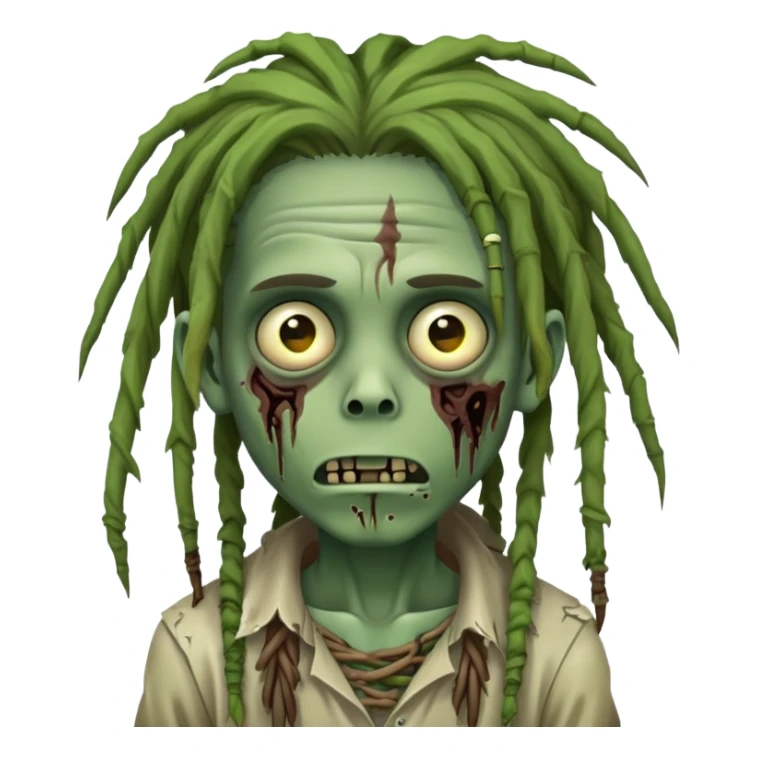 boy zombie with dreadlocs emoji to use or share on Discord and Slack. sticker