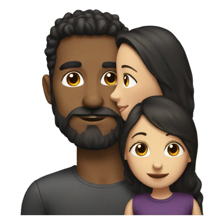 A guy with a beard kissing a girl with dark hair  sticker