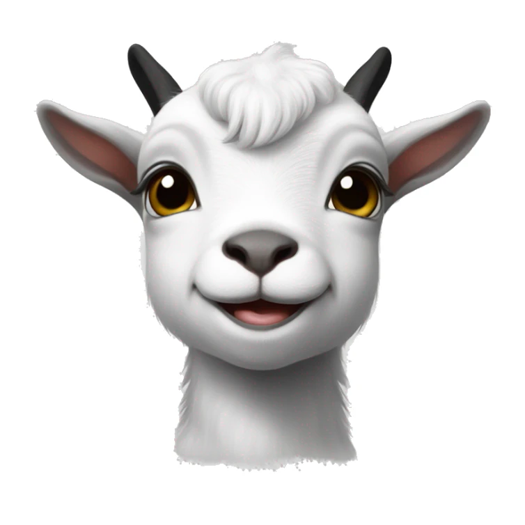 black and white baby goat no horns sticker