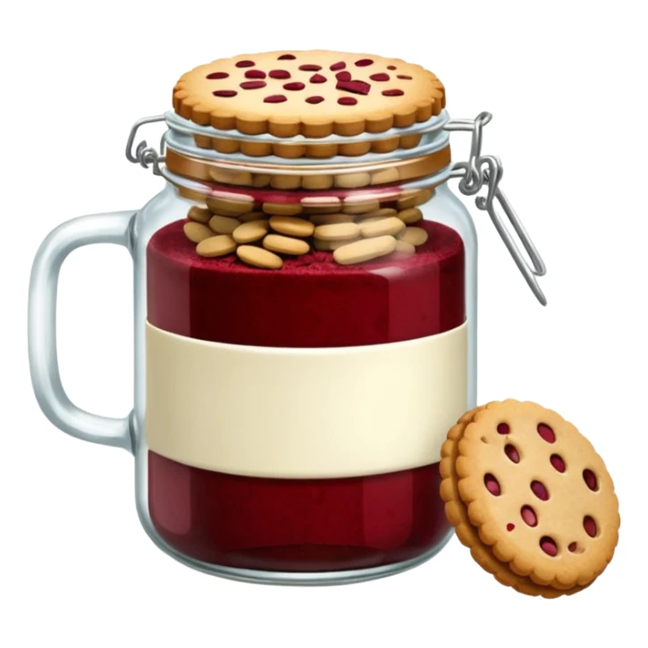 Haz un tarro de galletas y que en el interior contenga varias galletas Red Velvet con pepitas de chocolate blanco sticker