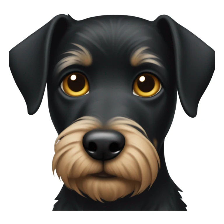 All black, short hair terrier, with pointed ears sticker