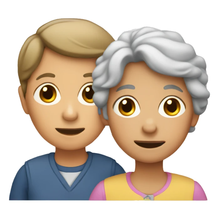 Grandma with a boy and girl sticker