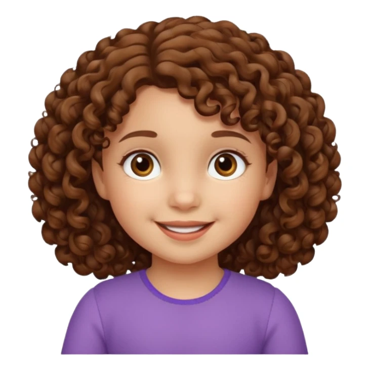 3yr old girl curly brown hair brown eyes sticker