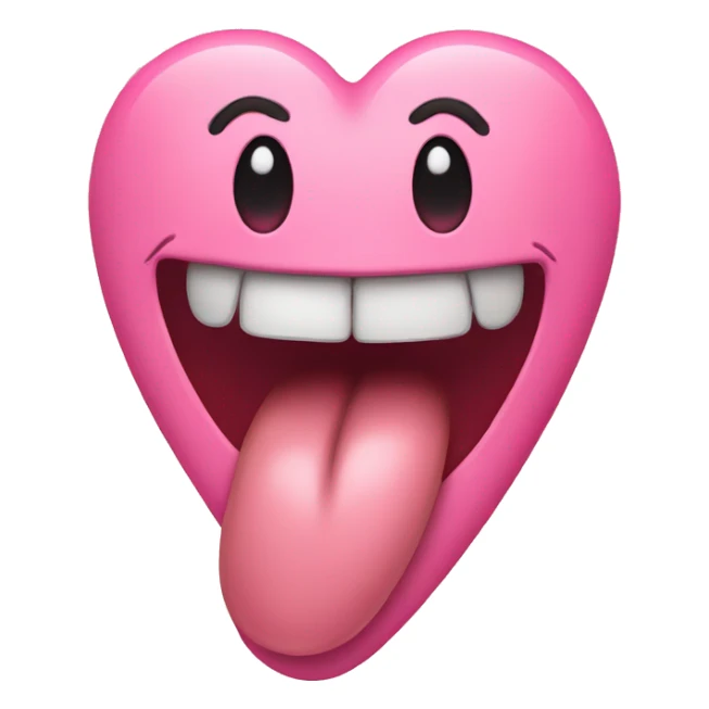 tongue out with a heart on it sticker