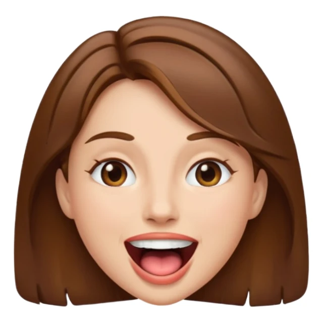 Woman brown hair with mouth open sticker