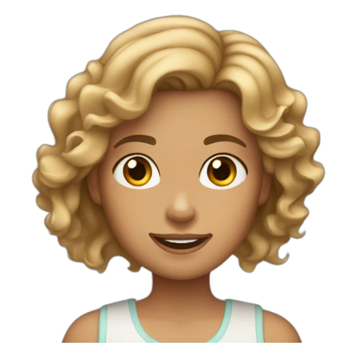 a wavy hair tan skin girl with broken hand sticker