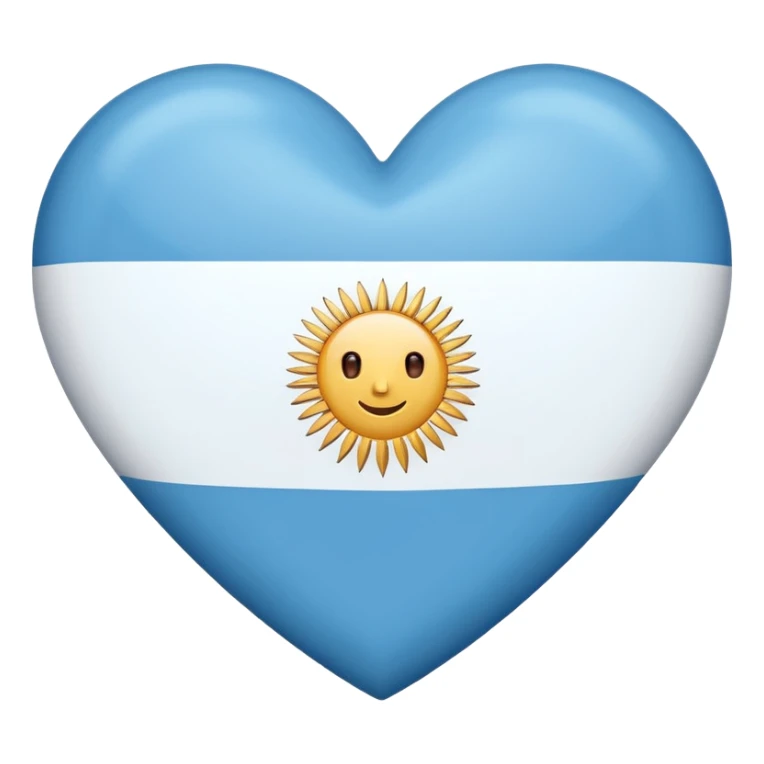 Un corazon con la bandera argentina  en forma de emojin sticker