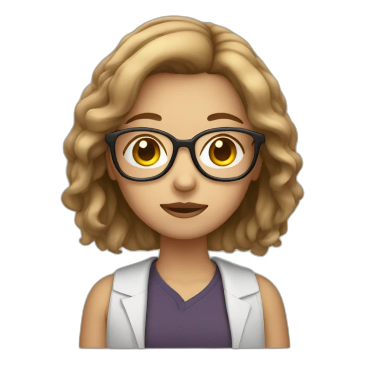 girl with light brown hair and glasses who is sick sticker