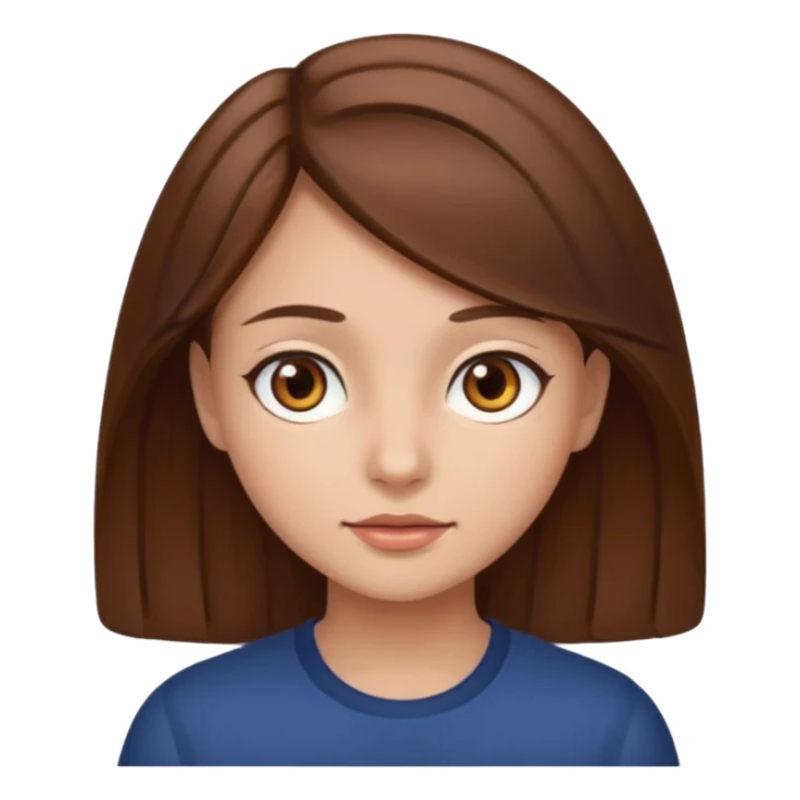 Dievča - hnedé vlasy hnedé oči sticker