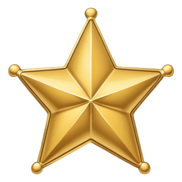 sheriff's star badge gold classic western style simple no text sticker