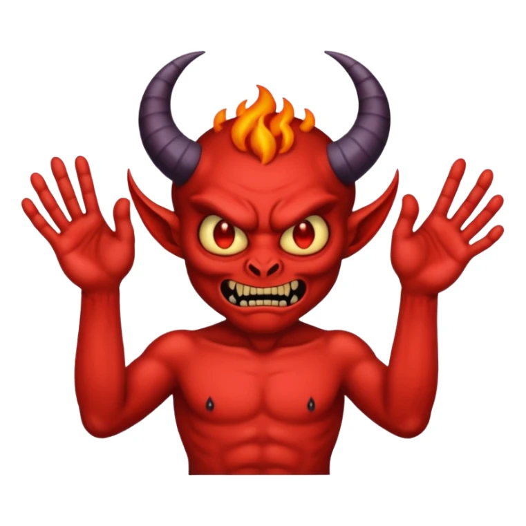 A demon with 2 hands one hand has a 9 on top and the other hand has a 9 on top  sticker