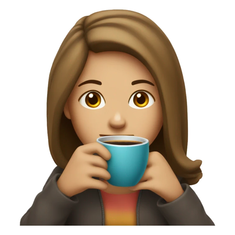 girl with a cup of coffee sticker