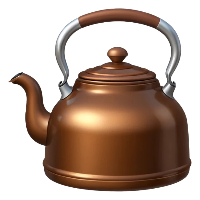 GENERATE A BROWN KETTLE WITH LING BODY HAVING HANDLE AT RIGHT SIDE sticker